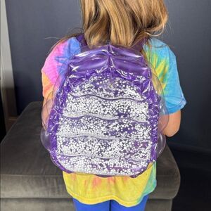 Purple Inflatable Bubble BackPack Foam Ball New in Packaging One Size